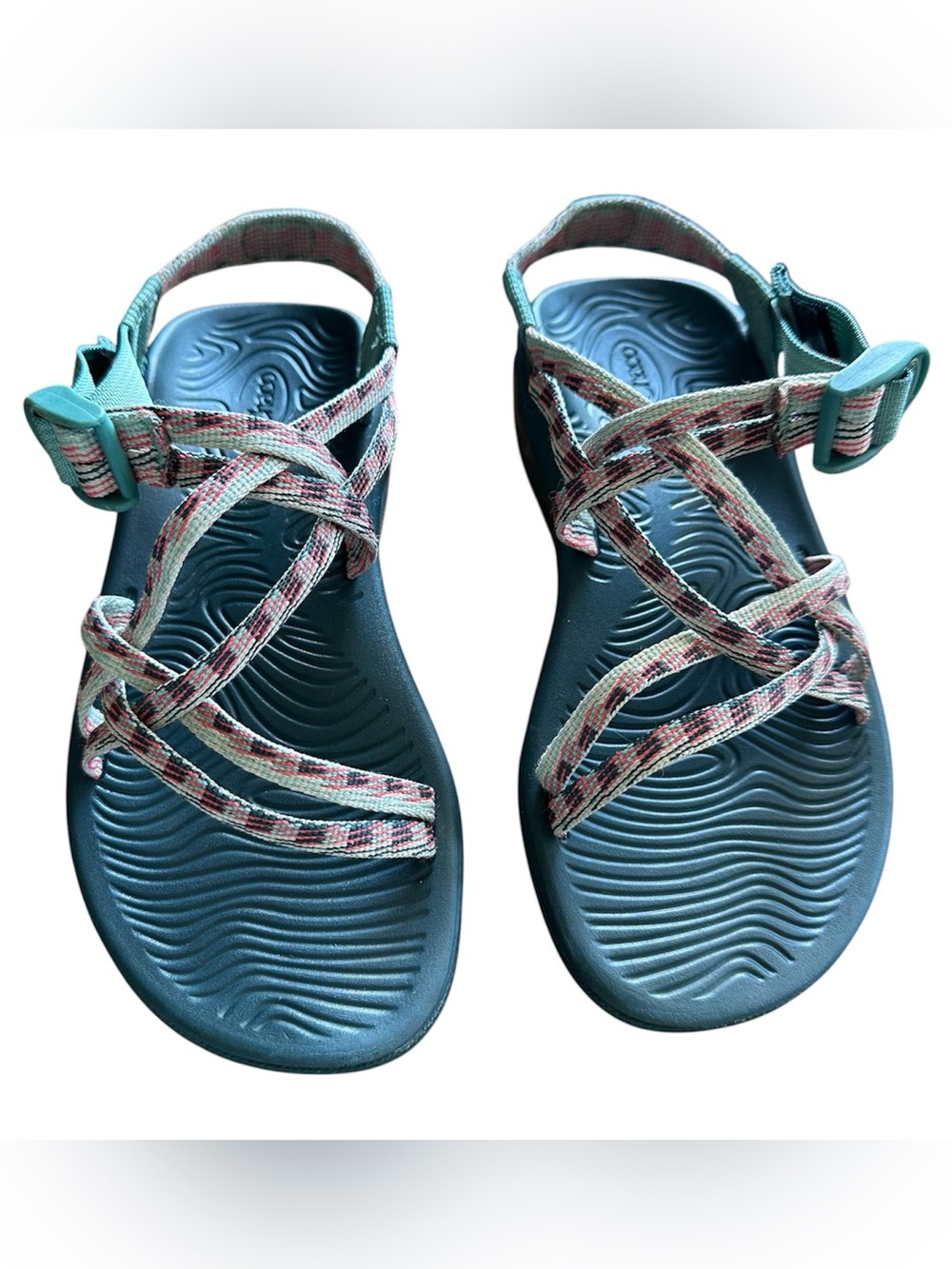 Chaco Women's z/1 cloud adjustable Sandals with Multicolor Woven Straps 7M